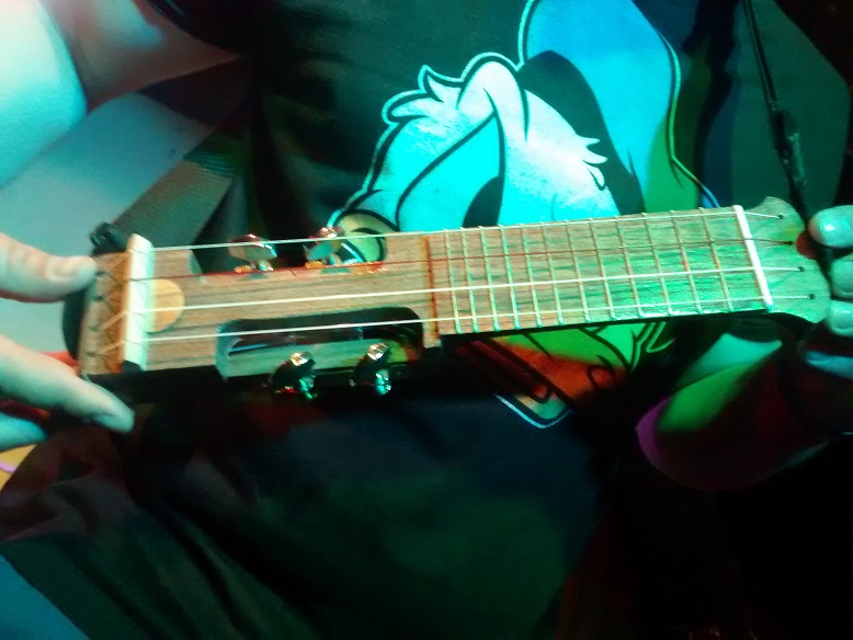 Close-up of body-less guitar